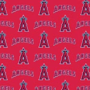 Anaheim Angels  MLB Fabric / Major League Baseball Fabric Licensed MLB by Fabric Traditions / Baseball Fabric Yardage 58&quot; Wide Cotton