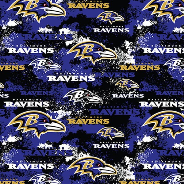 NFL Baltimore Ravens Fabric / Licensed NFL Fabric from Fabric Traditions / Football Fabric by the yard