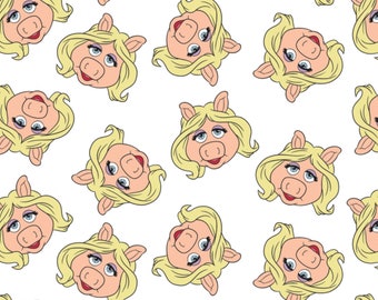Tissu Muppets / Les Muppets Miss Piggy Disney sous licence tissu pour Camelot Tissu par mètre et Fat Quarters disponible
