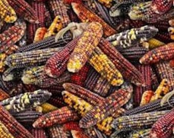 Autumn Fabric - Indian Corn Fabric by Elizabeth Studio&#39;s Fabric by the Yard, Fat Quarters in Cotton