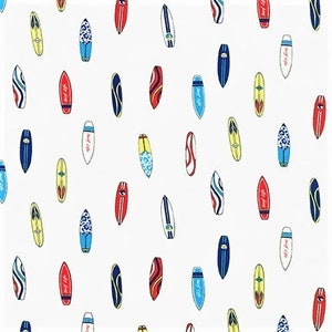 Pleasures and Pastimes Surf Boards Surfing and Surfboard Fabric by the Yard