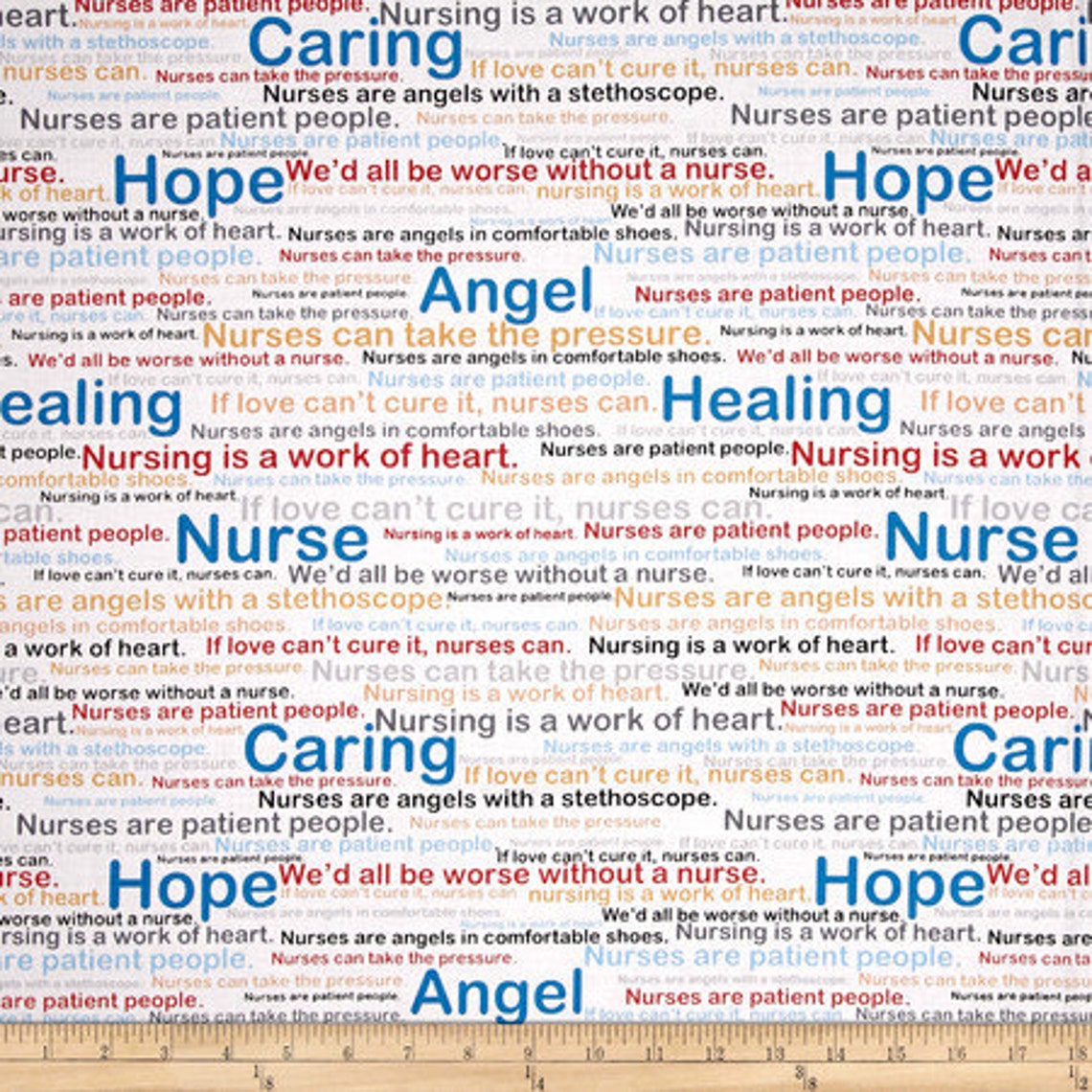 Calling All Nurses Fabric / Healing Words / Windham Fabrics Etsy