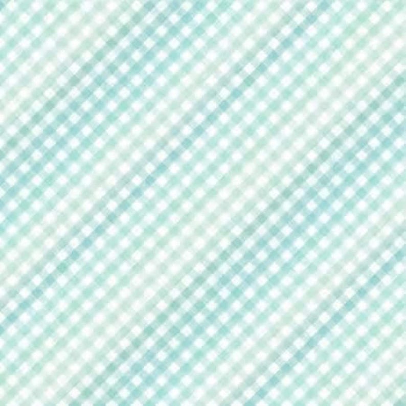 Tela de mezcla de algodón FRANELA verde menta con cuadros escoceses dulces / Colección First Impressions de PB Textiles. Soporte para mezclas. Yardaje y cuartos gordos. imagen 1
