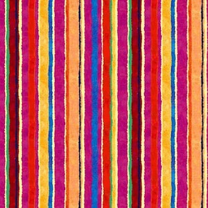 May include: A colorful striped pattern with alternating bands of red, orange, yellow, green, blue, purple, and pink.