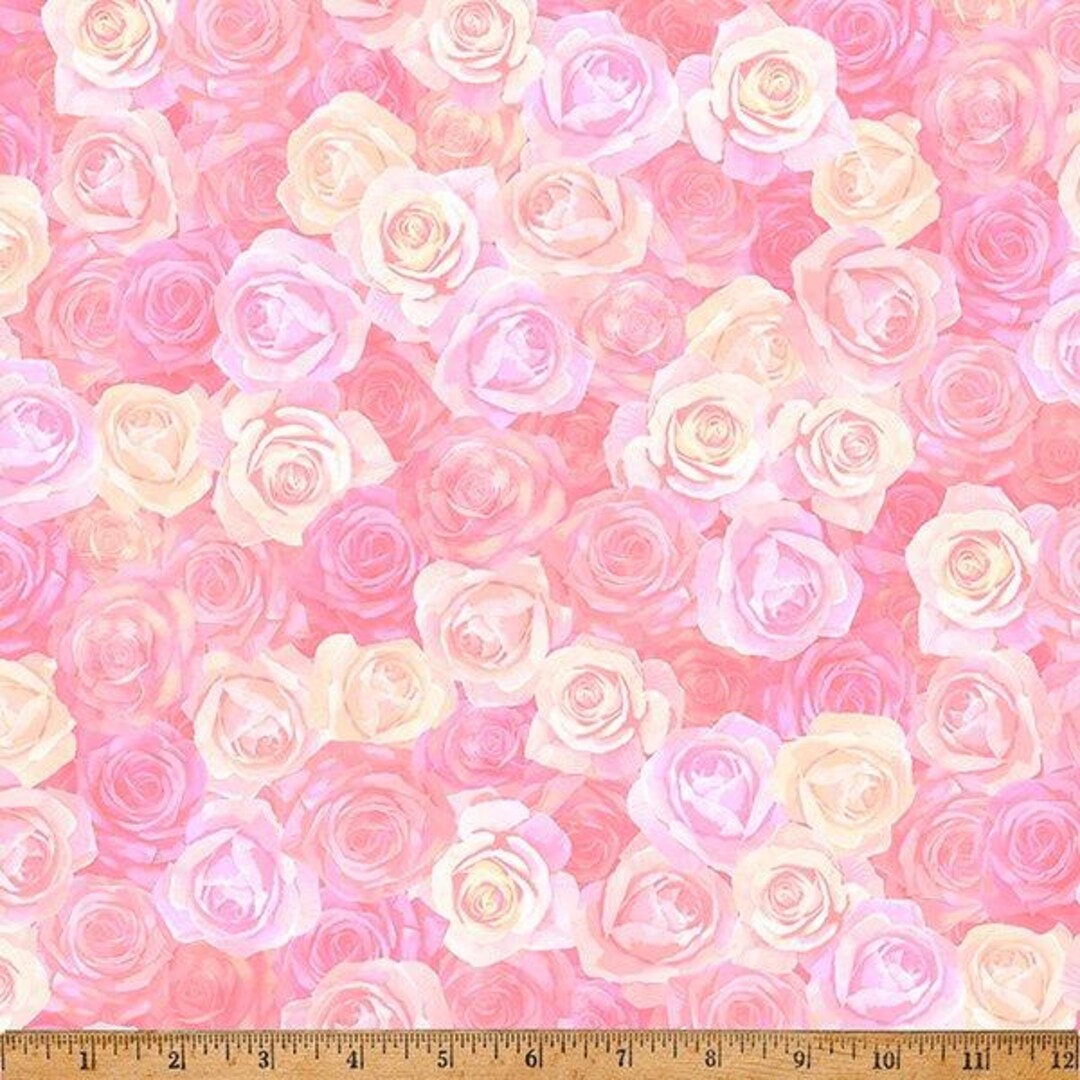 Pink Roses Fabic Packed Pink Roses Fabric, True Romance Valentine's, Day Flower Shoppe ...