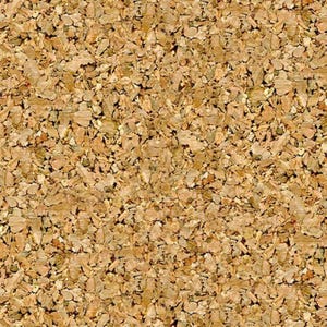 May include: A natural cork surface featuring a dense, granular texture composed of small, irregular, light brown and tan wood-like particles pressed together to create a uniform, porous, and earthy appearance across the entire flat plane.