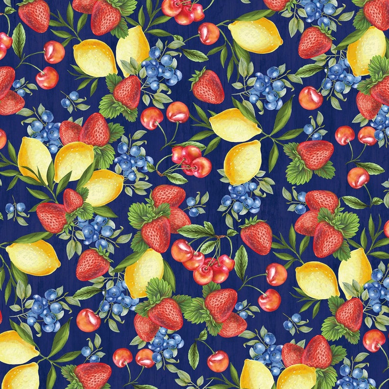 Packed Fruits Fabric by the yard from Wilmington Fabric The Etsy