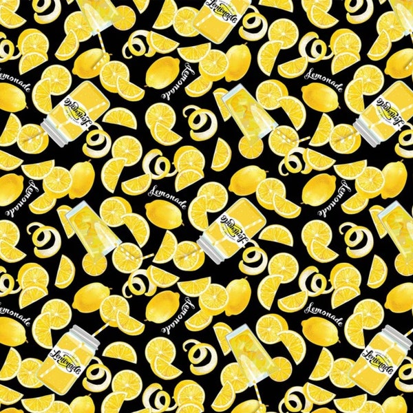 Lemons and Lemonade Fabric Smokin Hot BBQ Collection  by Northcott / Food Fabric / Fabric Yardage and Fat Quarters