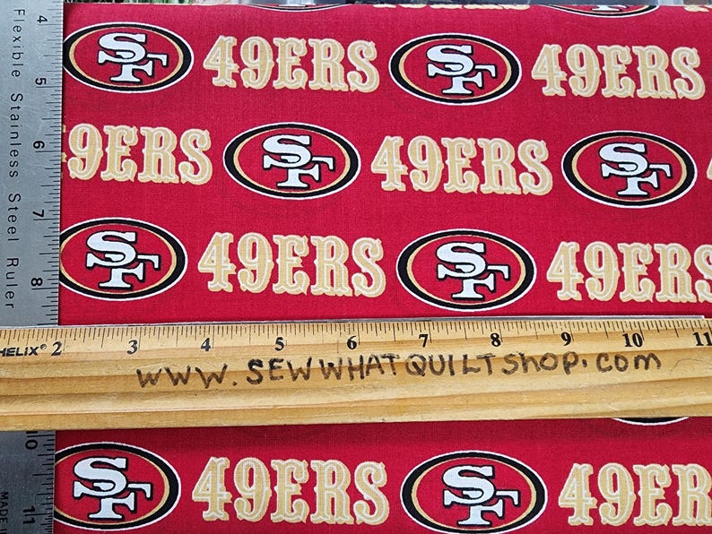 NFL San Francisco 49ers Fabric / Licensed NFL Cotton Fabric From Fabric ...