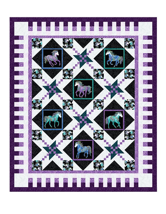 Benartex Horsen Around Reigning Horses W/metallic Fabric by - Etsy