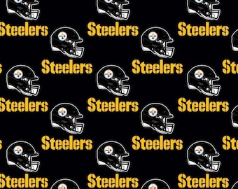 NFL  Pittsburgh Steelers Fabric / Licensed NFL Cotton Fabric from Fabric Traditions 58" Wide / Football Fabric by the yard
