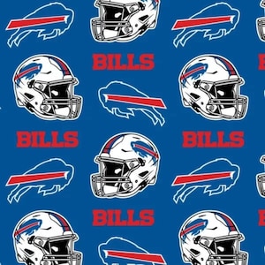 Buffalo Bills FLEECE NFL Fabric / Buffalo Bills Fleece on Blue by the Yard 58&quot; wide by Fabric Traditions Fabric, Fat Quarters Available