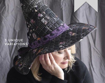 Spellbound Quilted Witch Hat Pattern for Halloween or Anytime you're feeling witchy by Melissa Mortenson in Patterns & Supplies