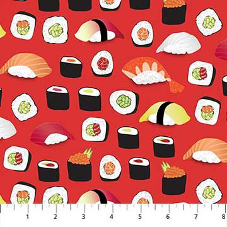 NORTHCOTT /"SUSHI/" FOOD FISH CHOPSTICKS FABRICS SELECTION