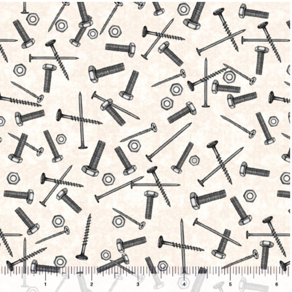 Nuts Bolts Fabric Etsy
