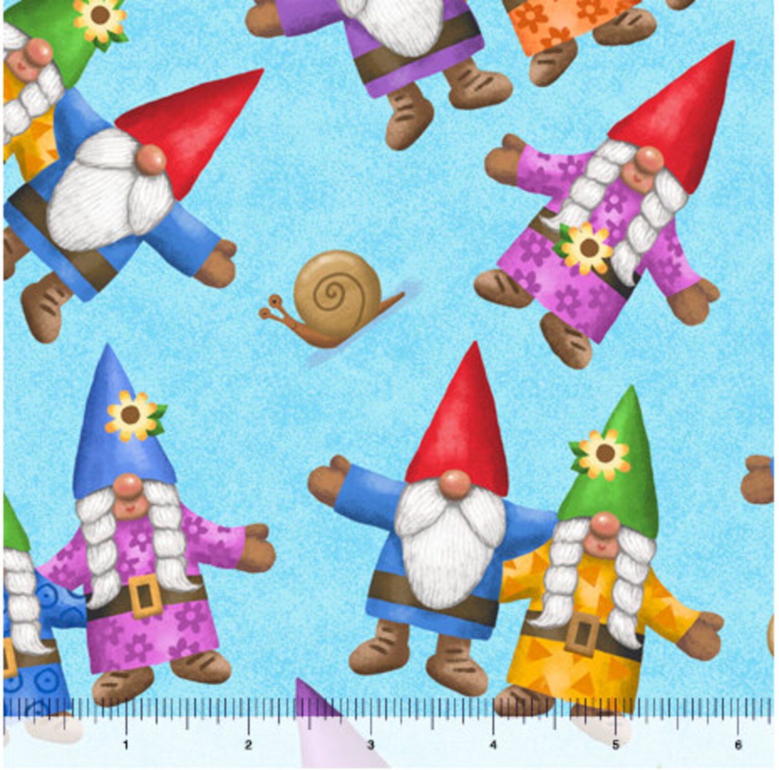 Home Sweet Gnome Fabric from QT Fabrics Tossed Gnomes / Etsy