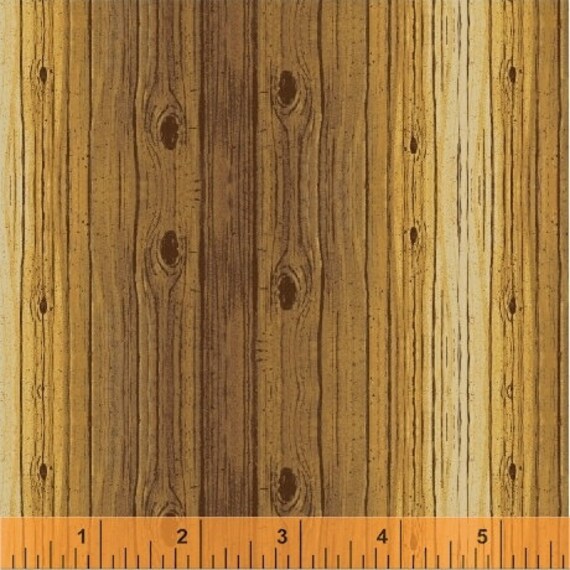 Tan Wood Grain Fabric Brown Landscape Windham Image 0