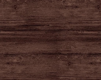 Washed Wood Espresso Brown Fabric /  Landscape Fabric / Contempo Fabrics woodgrain Fabric by the yard  & Fat Quarter Fabric
