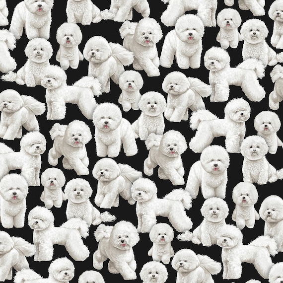 Bichon Dog Fabric by the yard from Timeless Treasures c7526 yardage & Fat Quarters