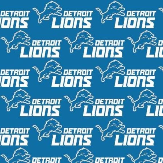 NFL Detroit Lions Fabric / Licensed NFL Cotton Fabric from Fabric Traditions 58" Wide / Football Fabric by the yard
