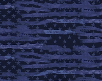 Navy Military Fabric / Navy  Camo Flag Allover Fabric Sykel Military / Navy Quilt Fabric / Navy Military Fabric By The Yard and Fat Quarters