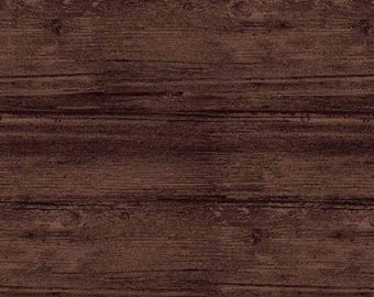 Washed Wood Espresso Brown Fabric /  Landscape Fabric / Contempo Fabrics woodgrain Fabric by the yard  & Fat Quarter Fabric