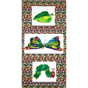 The Very Hungry Caterpillar Transformation Quilt Panel by Andover Fabrics P0260 / Kids Quilt fabric by the yard  / children&#39;s quilting panel