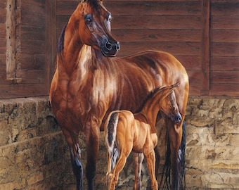 Panel de tela "Y Dios creó un caballo" de David Textiles (36") / Panel de tela "Yegua y potro" / Panel de tela "Potro y caballo" / Paneles de acolchado