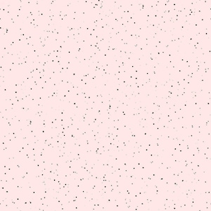 May include: A light pink background featuring a repeating pattern of small, irregular black dots scattered across the surface. The dots vary in size and density, creating a speckled or splatter effect across the entire light pink field.