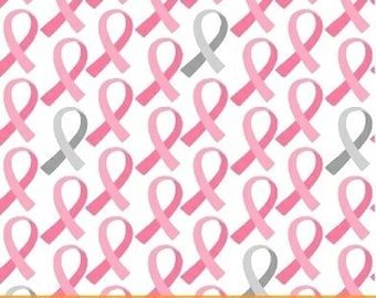 Breast Cancer Awareness Fabric /  Pink Cancer Ribbons Fabric Anything is Possible Essentials by Windham Yardage & Fat Quarters Available