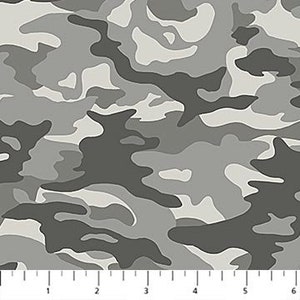 Camouflage Fabric / Crazy for Camo Gray Camouflage Fall Camouflage Hunting Fabric / Northcott Camo Fabric By The Yard & Fat Quarters