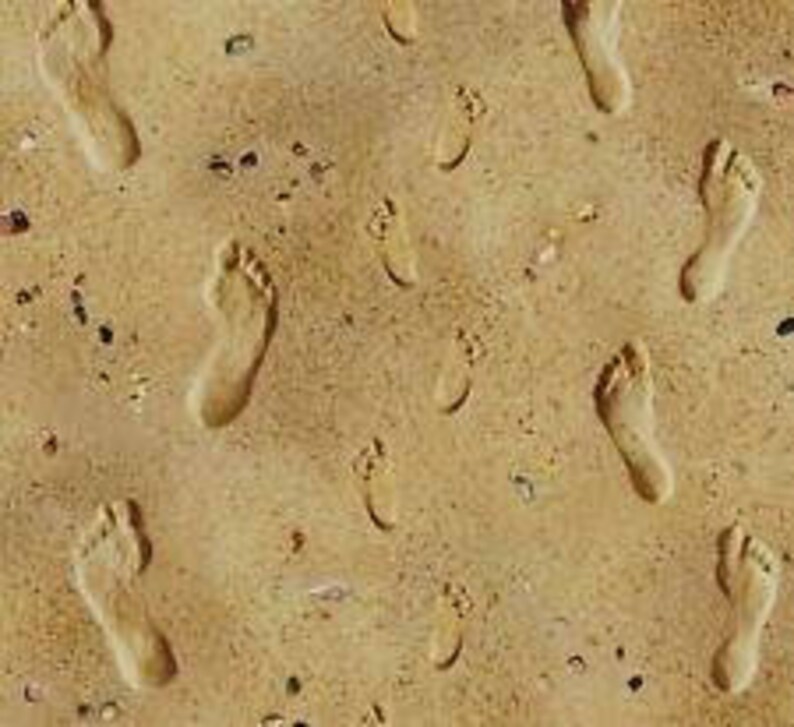 Footprints in Sand Fabric / 418 Sand Footprints / Landscape Etsy