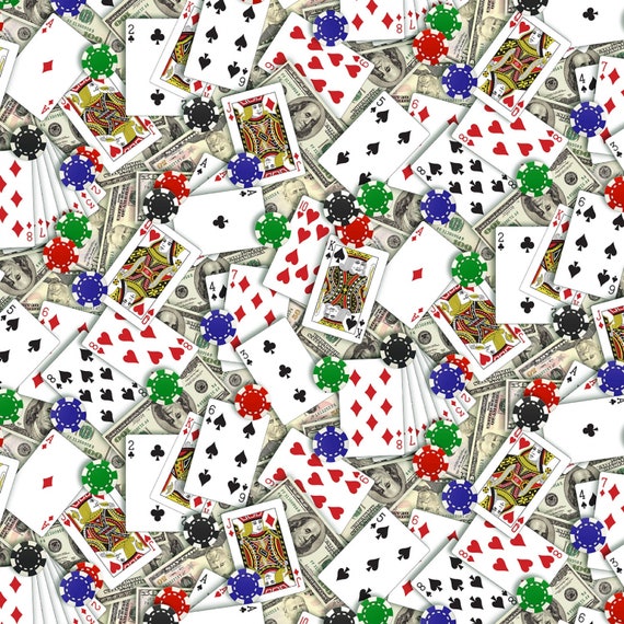 Poker Fabric by the Yard / Game Fabric / Playing Card Fabric / Etsy