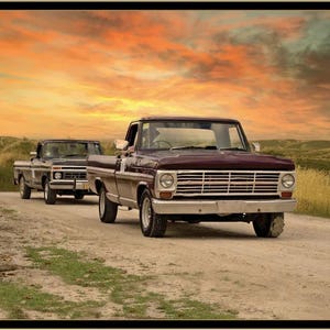 Antique Pickup Trucks, Vintage Vehicles 36&quot; Panel / On the Road Again Fabric Panel / Fabric Panel Muscle Cars, Monster Trucks, Quilting