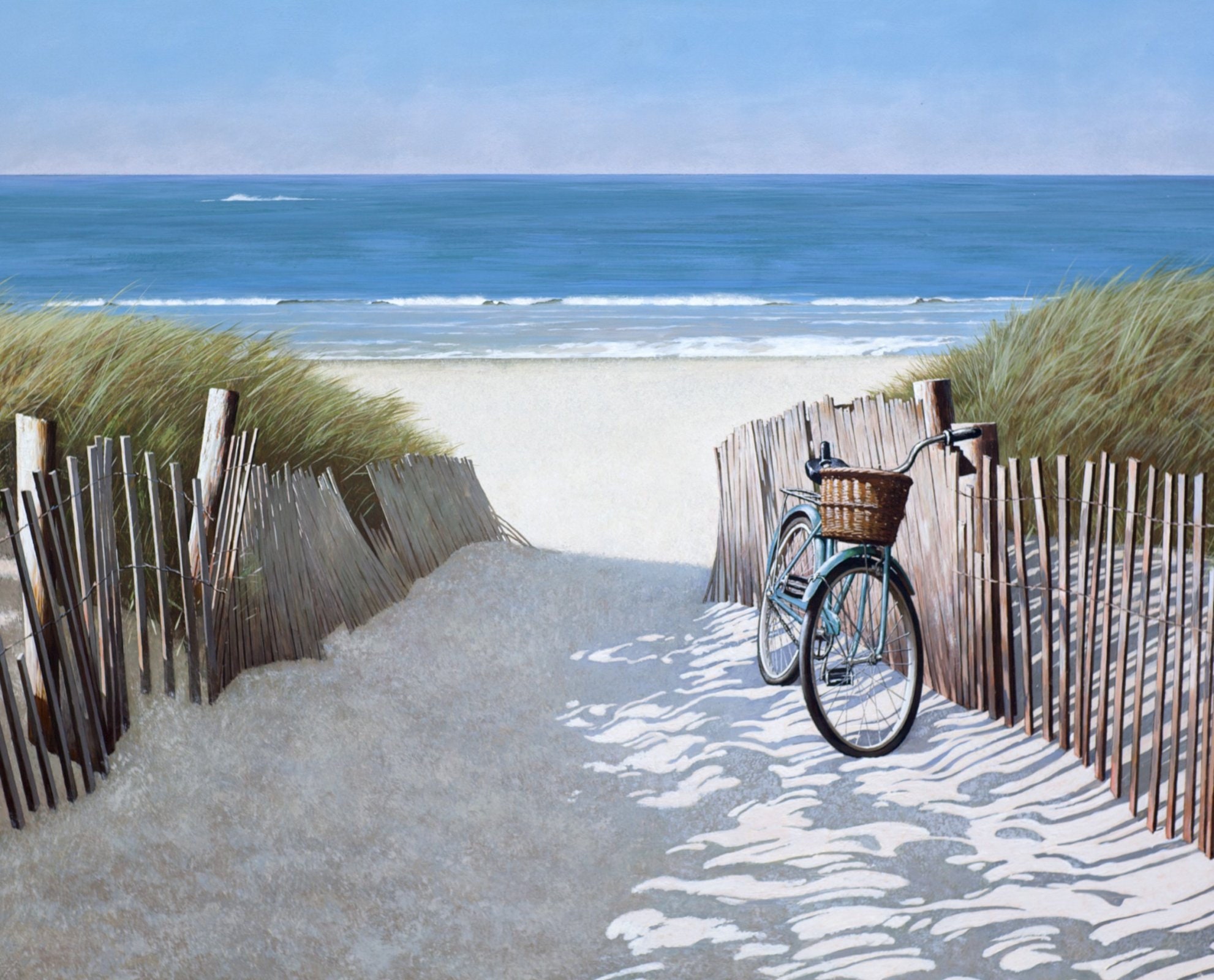 Beach Bike Panel Quilt Panel 34.5" Panel David Textiles Exclusive Fabric Panel / Quilting Fabric Panels