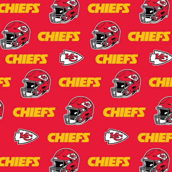 NFL Kansas City Chiefs Fabric / Licensed NFL Fabric from Fabric Traditions / Football Fabric by the yard