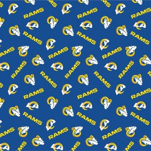 NFL Los Angeles Rams Fabric / Licensed NFL Cotton Fabric from Fabric Traditions 58" Wide / Football Fabric by the yard