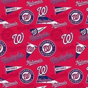 Washington Nationals MLB Fabric / Major League Baseball Fabric by Fabric Traditions / Baseball Fabric Yardage 44&quot; Wide Cotton, Fat Quarters