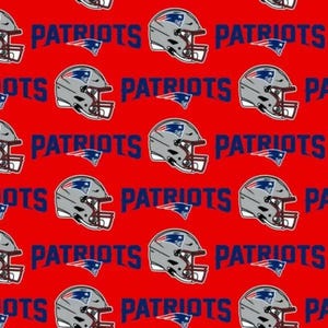 NFL New England Patriots Fabric / Lizenzierter NFL-Stoff von Fabric Traditions 58&quot;Wide / Football Meter