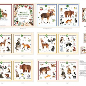 Who Lives in the Woods Soft book Fabric Book, Shower Gift, Nursery Panel  Book Panel Nursery Softbook, Soft Cloth Books Panel