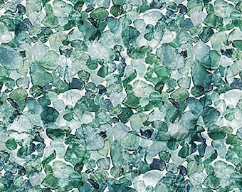 Green Sea Glass Fabric / Ocean Cruise Sea Turtle Fabric by the yard / Sea Breeze from Northcott Yardage & Fat Quarters Available