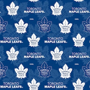 NHL Toronto Maple Leafs Stoff / Hockey Baumwollstoff Meterware / Lizensiert an Sykel von The National Hockey League Fat Quarters & Birdie