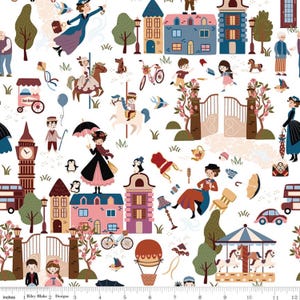 Mary Poppins Cotton Fabric by the yard / A Spoonful of Sugar Cherry Tree Lane, Riley Blake