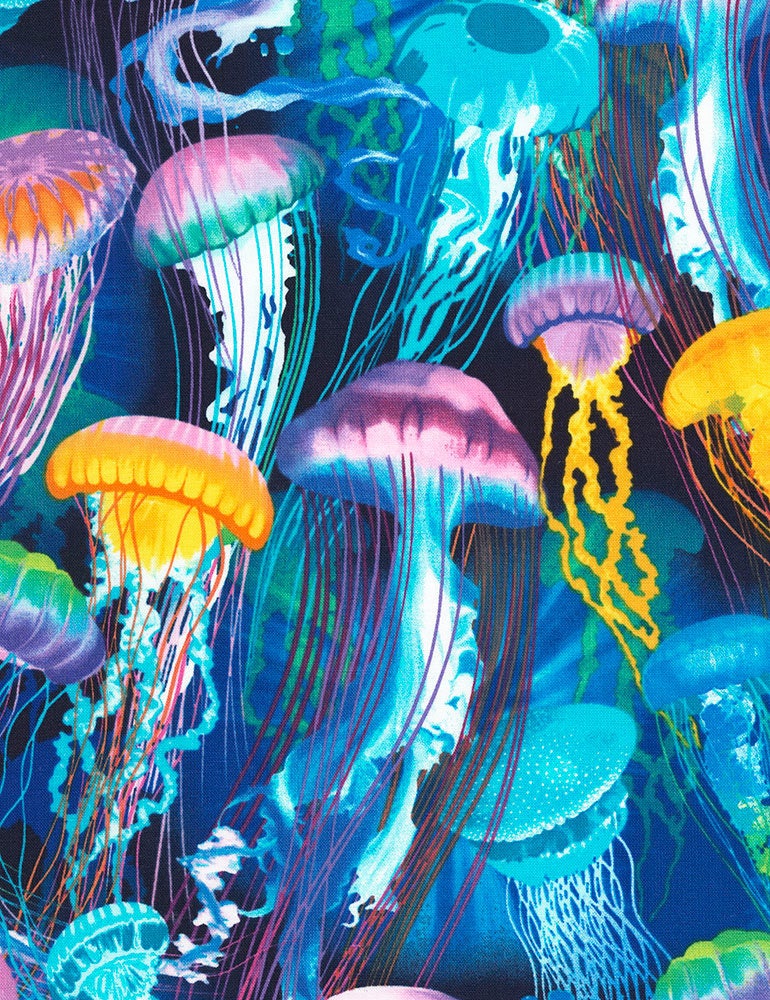 Jellyfish Fabric by the yard by Timeless Treasures c6146 / Etsy