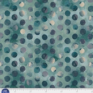 Blauwgroene stippen Nature Story Fabric van P&B Fabrics Katoentinten Blender ColorWall Support Essential Basics Yardage, Fat Quarters