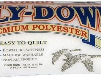 Crib Size Batting, Poly Down Polyester 45" x 60" Batting by Hobbs , Sold by the Package /  Quilting & Sewing Supplies