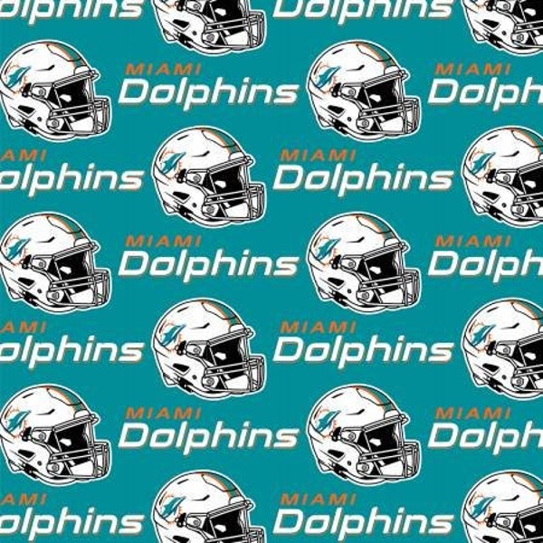 NFL Miami Dolphins Fabric / Licensed NFL Fabric from Fabric Traditions / Football Fabric by the yard