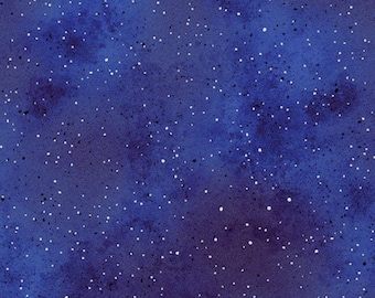 New Hue Blue Metallic Blender Fabric / ROYAL/SILVER Metallic Tonal Fabric by the Yard / Kanvas 8673M-52