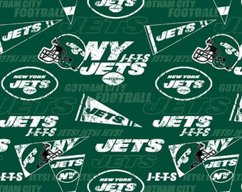 NFL New York Jets Fabric / Licensed NFL Fabric from Fabric Traditions / Football Fabric by the yard