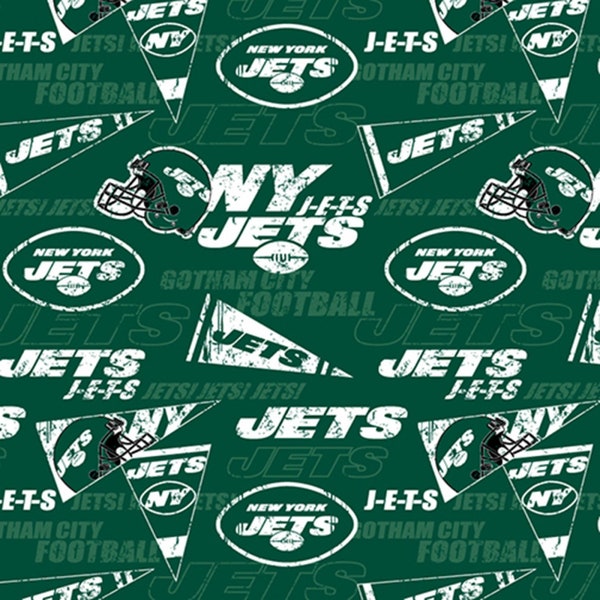 NFL New York Jets Fabric / Licensed NFL Fabric from Fabric Traditions / Football Fabric by the yard